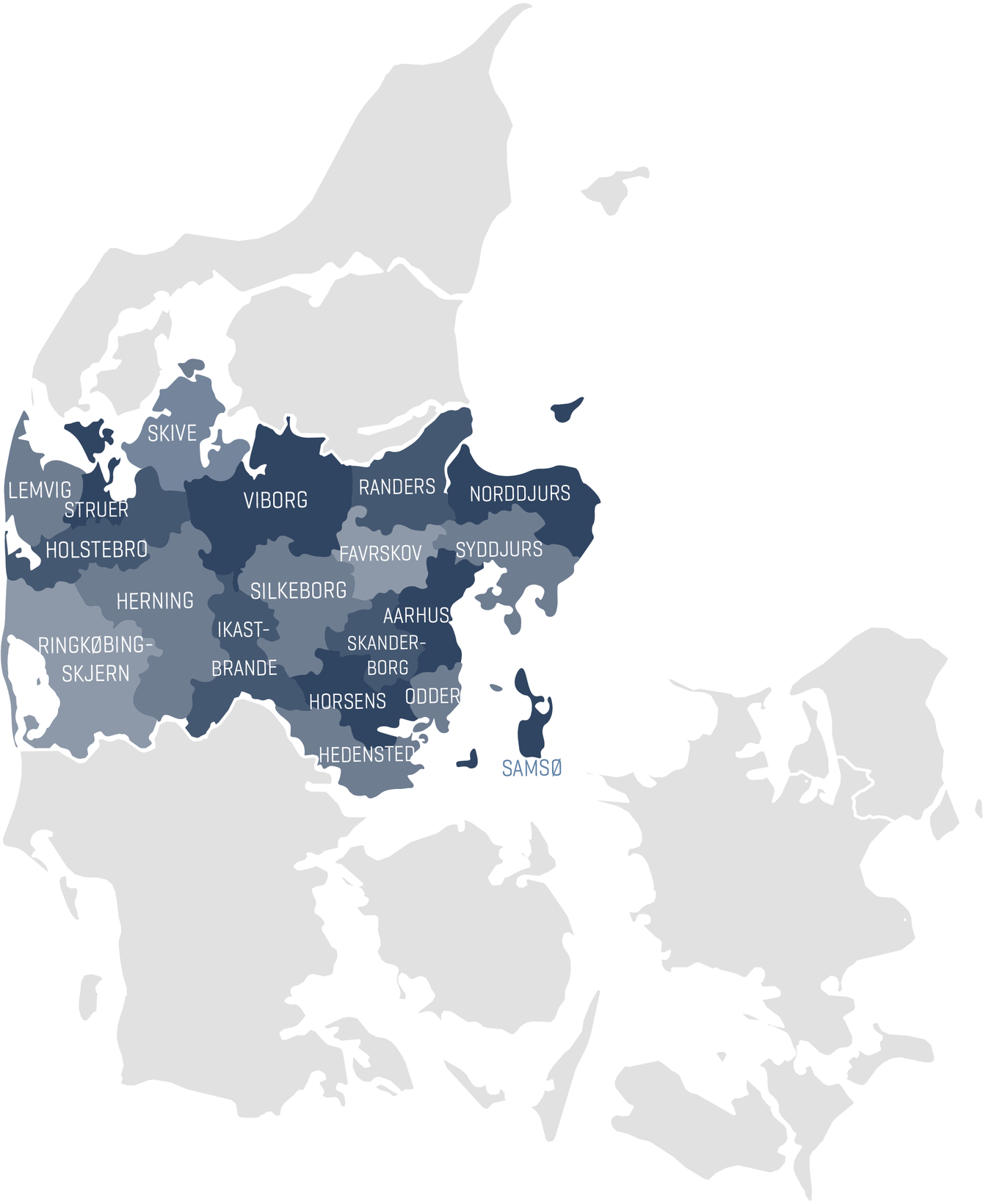 Map of Central Denmark